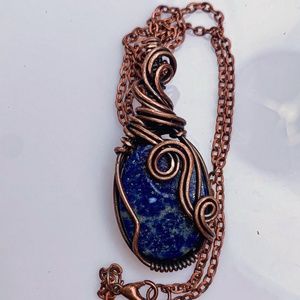 Lapis Lazuli Wire Wrapped Gemstone Necklace